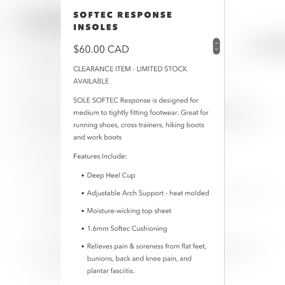 Sole insoles - Size Mens 10 (Womens 8) - Picture 2 of 4